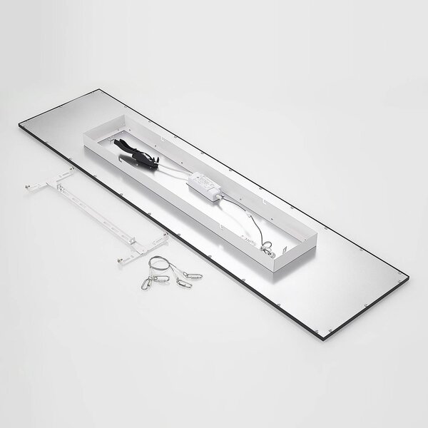 Panel LED Nelios Lindby, czarny, kuchnia, aluminium, nowoczesny