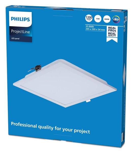 Philips Panel LED ProjectLine, biały / opal, biuro, metal