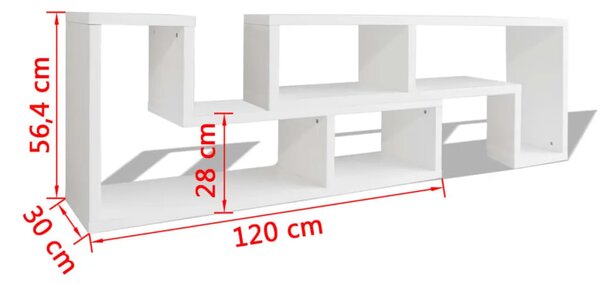 Komplet 2 białych szafek RTV w kształcie litery L D9-B58