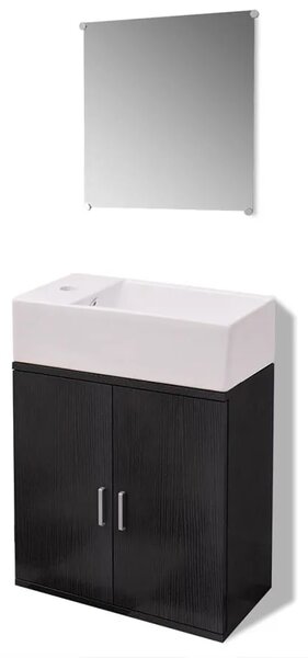 Czarny minimalistyczny zestaw mebli łazienkowych M7-M38