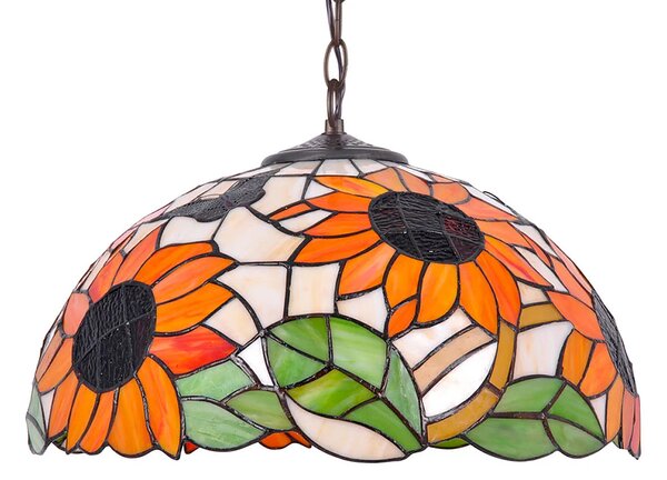 Regulowana lampa wisząca witrażowa w kwiaty - A659 A9-K92