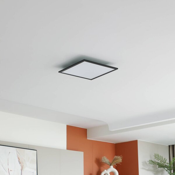 Lindby Panel LED Enhife, czarny, 40 x 40 cm, metalowy, 4000K