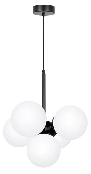 Biała lampa sufitowa z 5 szklanymi kloszami - A689 T4-D83