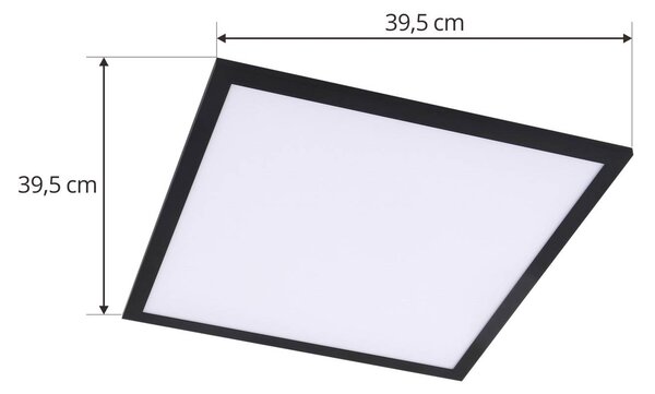 Lindby Panel LED Enhife, czarny, 40 x 40 cm, metalowy, 4000K