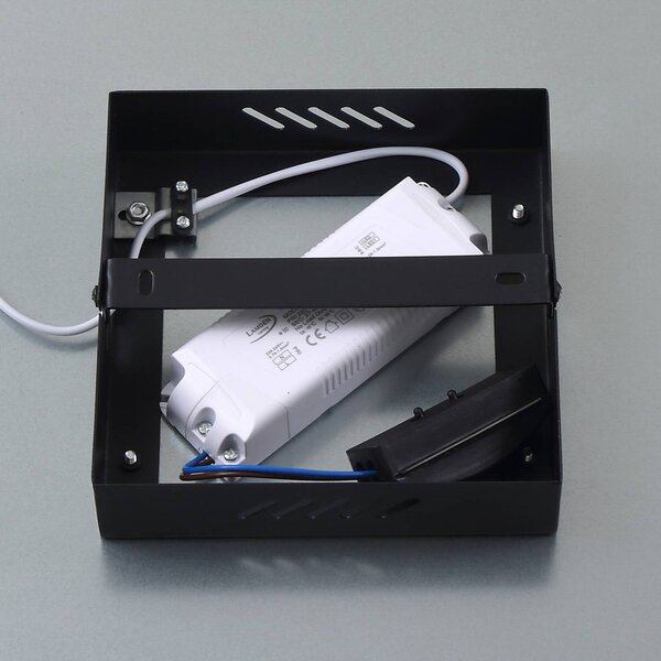 Lindby Panel LED Enhife, czarny, 40 x 40 cm, metalowy, 4000K