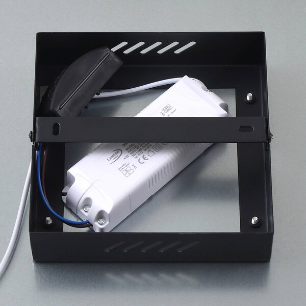Lindby Panel LED Enhife, czarny, 30 x 30 cm, metalowy, 4000K