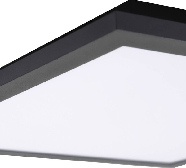 Lindby Panel LED Enhife, czarny, 30 x 30 cm, metalowy, 4000K