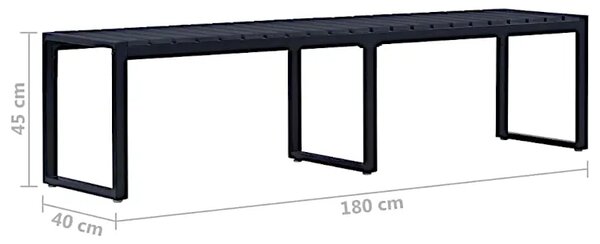 Czarna ławka ogrodowa 180 cm N2-E73
