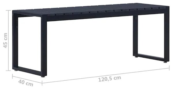 Czarna ławka ogrodowa 120,5 cm T7-D46