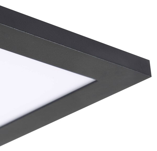 Lindby Panel LED Enhife, czarny, 30 x 30 cm, metalowy, 4000K