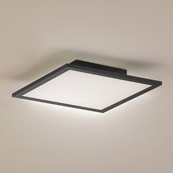 Lindby Panel LED Enhife, czarny, 30 x 30 cm, metalowy, 4000K