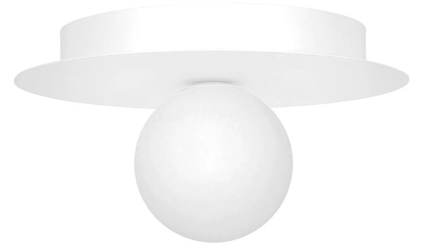 Biała nowoczesna lampa sufitowa ze szklanym kloszem - A678 T5-M40