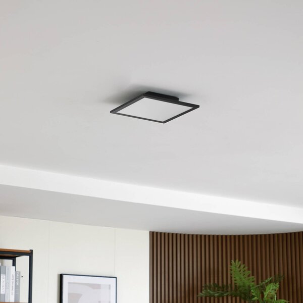 Lindby Panel LED Enhife, czarny, 30 x 30 cm, metalowy, 4000K