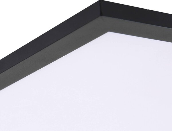 Lindby Panel LED Enhife, czarny, 40 x 40 cm, metalowy, 4000K