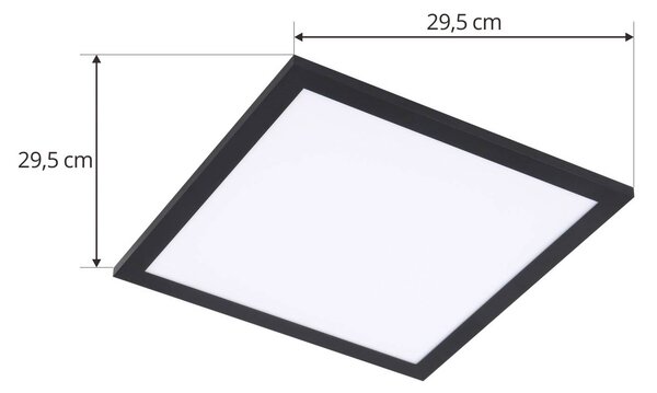 Lindby Panel LED Enhife, czarny, 30 x 30 cm, metalowy, 4000K