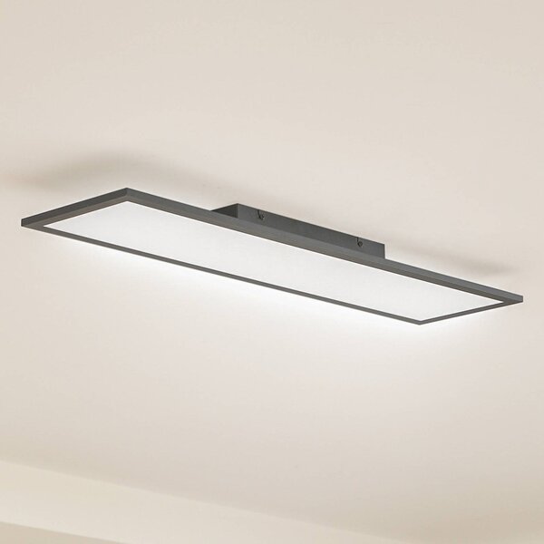 Lindby Panel LED Enhife, czarny, 80 x 20 cm, metalowy, 4000K