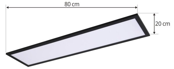 Lindby Panel LED Enhife, czarny, 80 x 20 cm, metalowy, 4000K