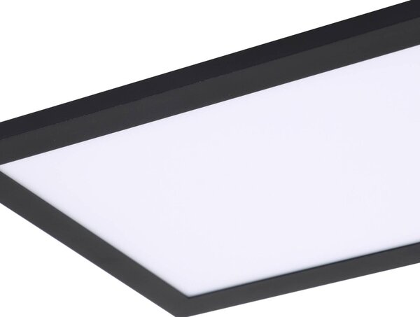 Lindby Panel LED Enhife, czarny, 80 x 20 cm, metalowy, 4000K