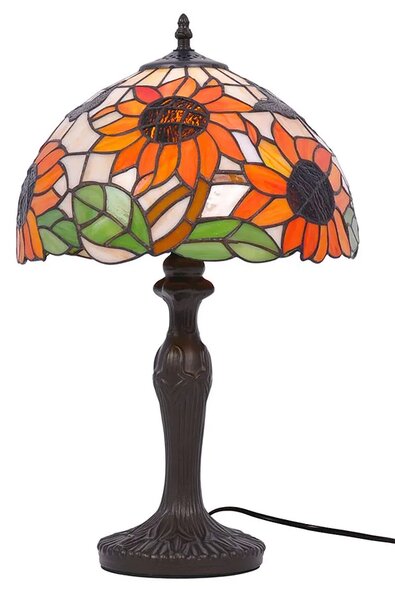 Lampa stołowa szklana z kloszem w słoneczniki - A660 L8-W06