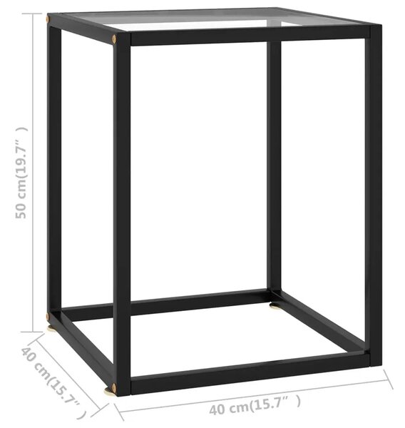 Minimalistyczny szklany stolik kawowy czarny marmur - Tivoxi