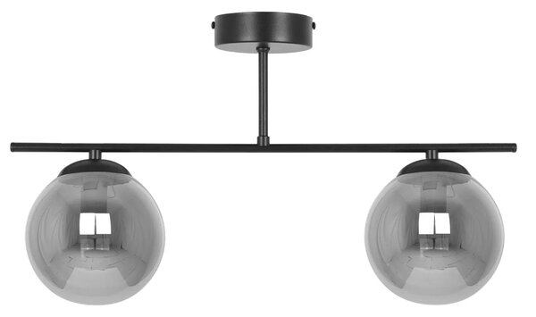 Grafitowa industrialna lampa sufitowa z 2 kloszami - 4X A704 W0-C56