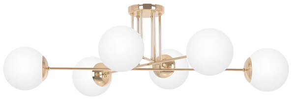 Sześciopunktowa złota lampa sufitowa glamour F8-W84