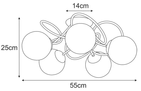 Nowoczesny pięcioramienny żyrandol do pokoju - 13X A718 K7-F79