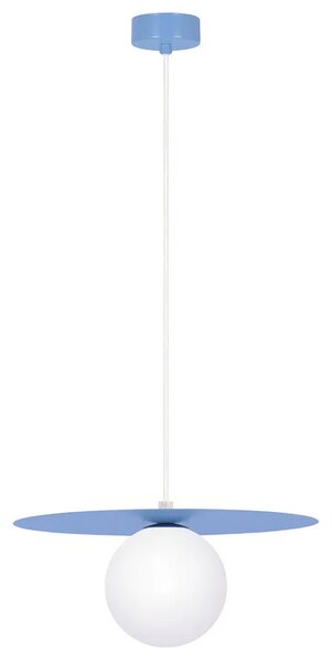 Niebieska lampa zwis ze szklaną kulą - A680 F7-L84