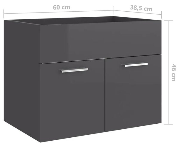 Nowoczesny czarny zestaw łazienkowy z umywalką 60 cm C1-C17