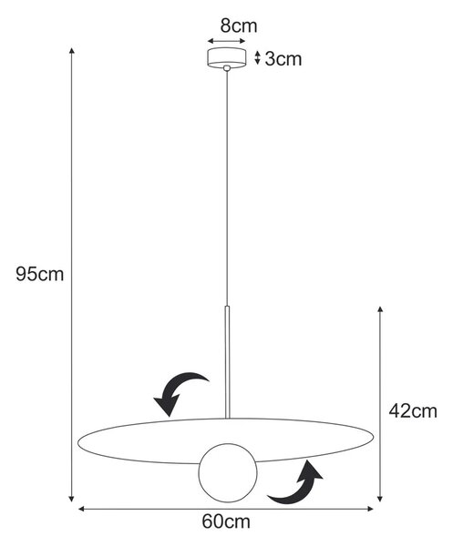 Industrialna lampa nad stół z ruchomym kloszem - 7X A701 M9-D12