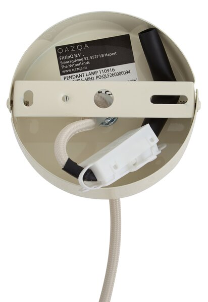 Lampa wisząca retro beżowa z metalowym kloszem - Ophelia