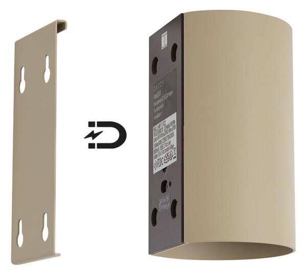 Nowoczesna lampa ścienna taupe z LED, 3-stopniowo ściemnialna i akumulatorowa - Sabbir