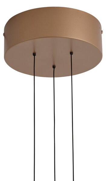 Nowoczesna lampa wisząca brązowa z drewnem orzechowym ze ściemnialnym LED - Smith