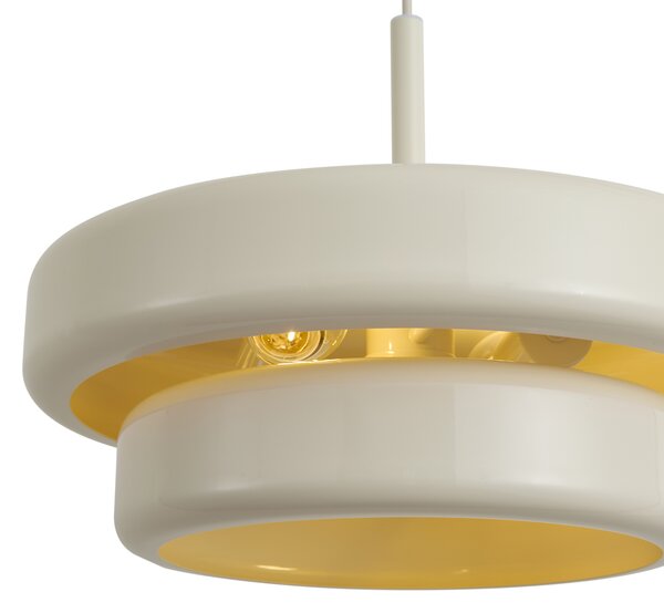 Lampa wisząca retro beżowa z metalowym kloszem - Ophelia