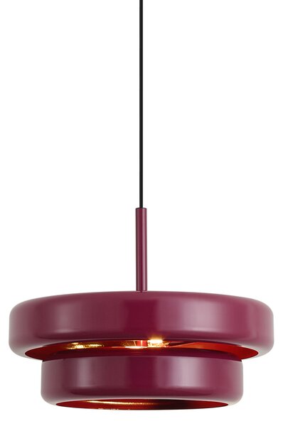 Retro Lampa Wisząca Śliwkowa z Metalowym Kloszem - Ophelia
