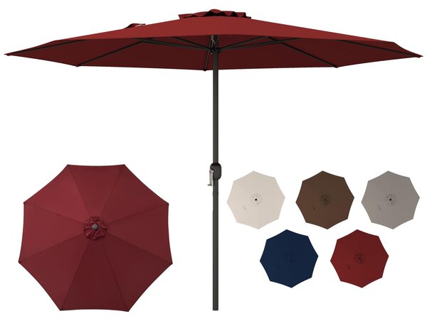 KOMFOTTEU 360 cm parasol z korb, parasol tarasowy z wentylowanym daszkiem, parasol ogrodowy z 8 ebrami, parasol plaowy do ogrodu, na pla i przy basen