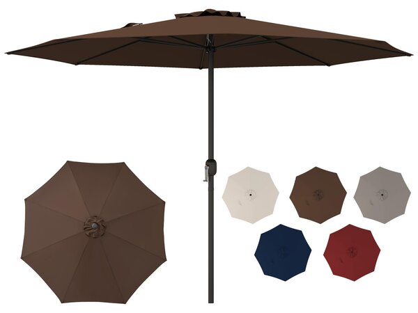 KOMFOTTEU 360 cm parasol z korb, parasol tarasowy z wentylowanym daszkiem, parasol ogrodowy z 8 ebrami, parasol plaowy do ogrodu, na pla i przy basen
