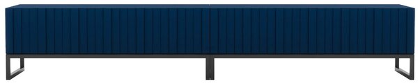 Zestaw 2 granatowych ryflowanych szafek RTV W4-S15