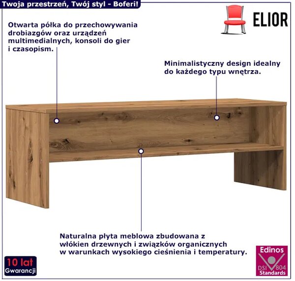 Otwarta szafka RTV w skandynawskim stylu dąb artisan D4-F09
