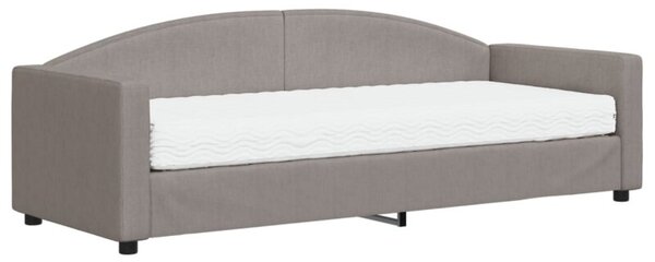 Sofa z materacem do spania, kolor taupe, 80x200 cm, tkanina