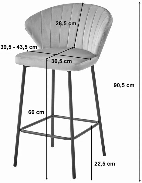 Metalowy ciemnoszary hoker z oparciem B0-T22