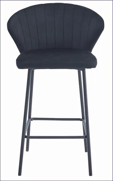 Metalowy czarny tapicerowany hoker W7-S55