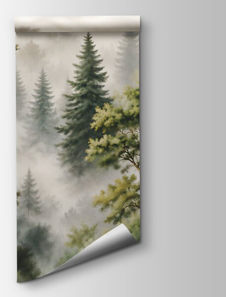 Fototapeta Zamglony las z drzewami, Fototapety Natura, Popularne Fototapety, t00854 - Tapeko.pl