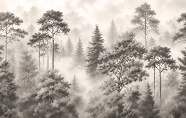 Fototapeta Grupa drzew w lesie, Fototapety Natura, Popularne Fototapety, t00854v2 - Tapeko.pl
