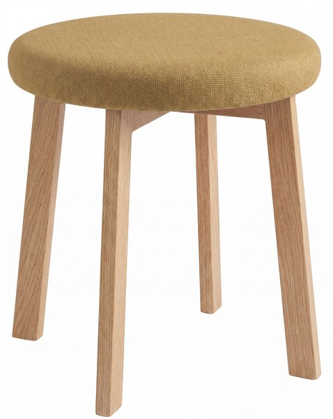 Taboret okrągły ZOI Karmelowy (Storm 45) / stelaż dębowy