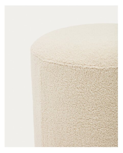 Kremowy puf z materiału bouclé Kaeli – Kave Home