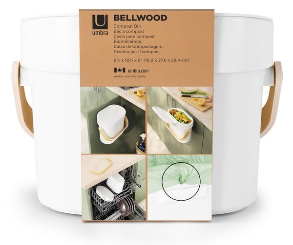 Biały pojemnik na odpadki organiczne 4 l Bellwood – Umbra