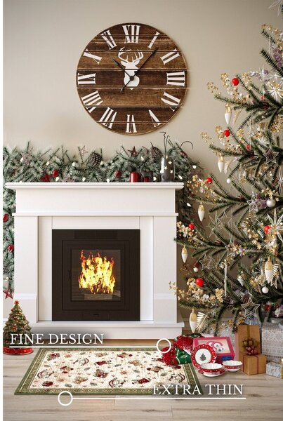 Zielony dywan z mieszanki bawełny ze świątecznym motywem 50x80 cm Toy's Delight Green Christmas – Villeroy&Boch