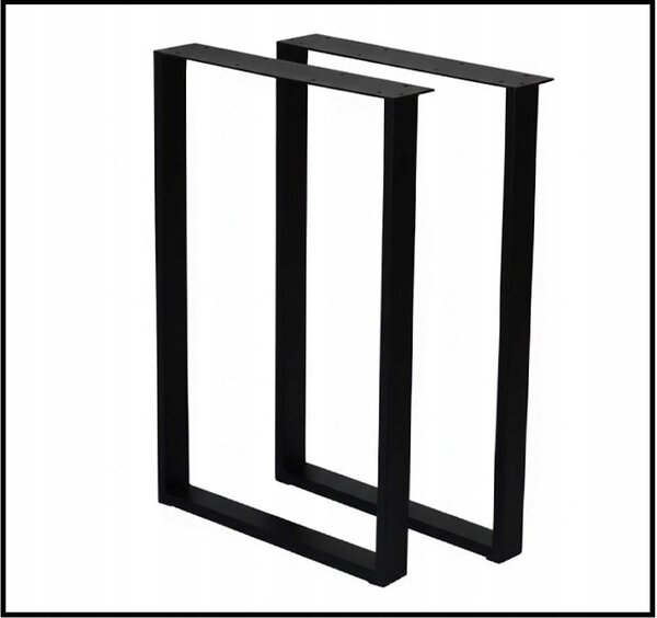Nogi metalowe do stołu biurka 50x72 cm czarne 6x2 cm LOFT PROMOCJA I ArtDHome