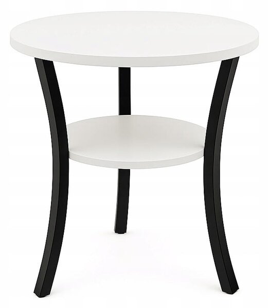 Stolik okolicznościowy okrągły 50 cm metal Biały Alaska PROMOCJA I ArtDHome